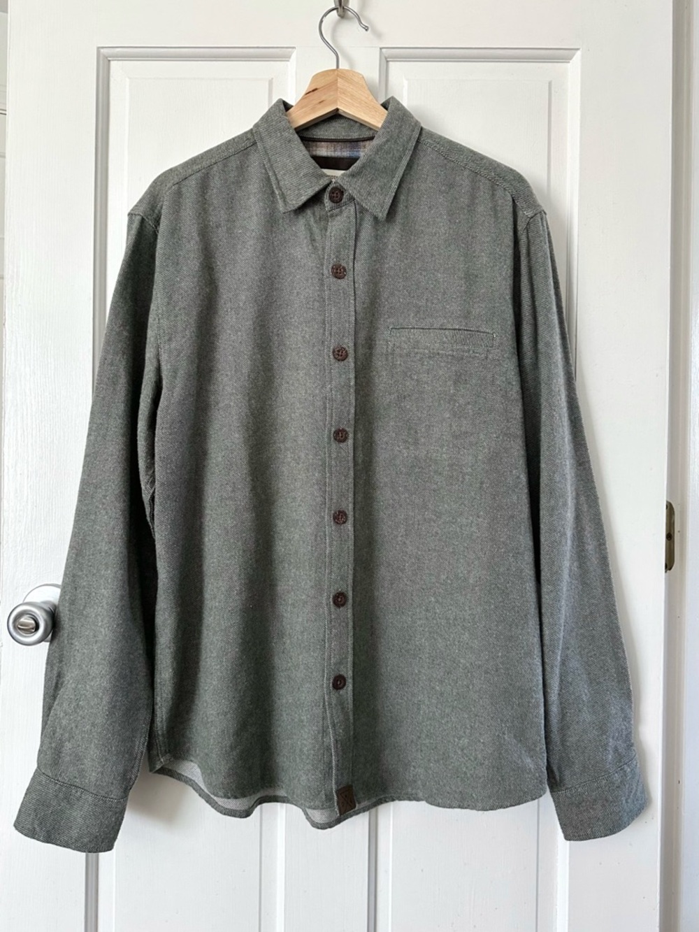 Dakota Grizzly Men’s Gray Heathered Flannel Long Sleeve Shirt Size L